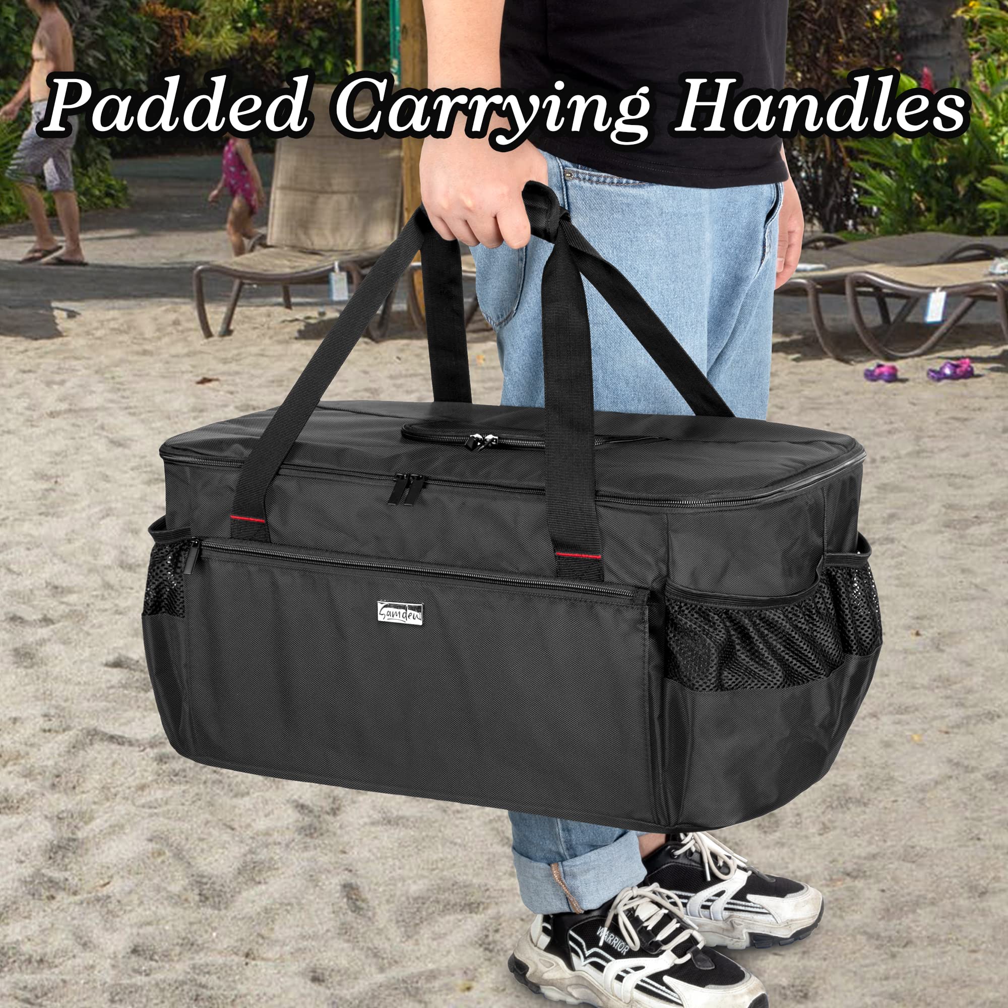 samdew grill bag padded handles provide comfortable carrying for outdoor cooks