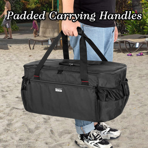 samdew grill bag padded handles provide comfortable carrying for outdoor cooks