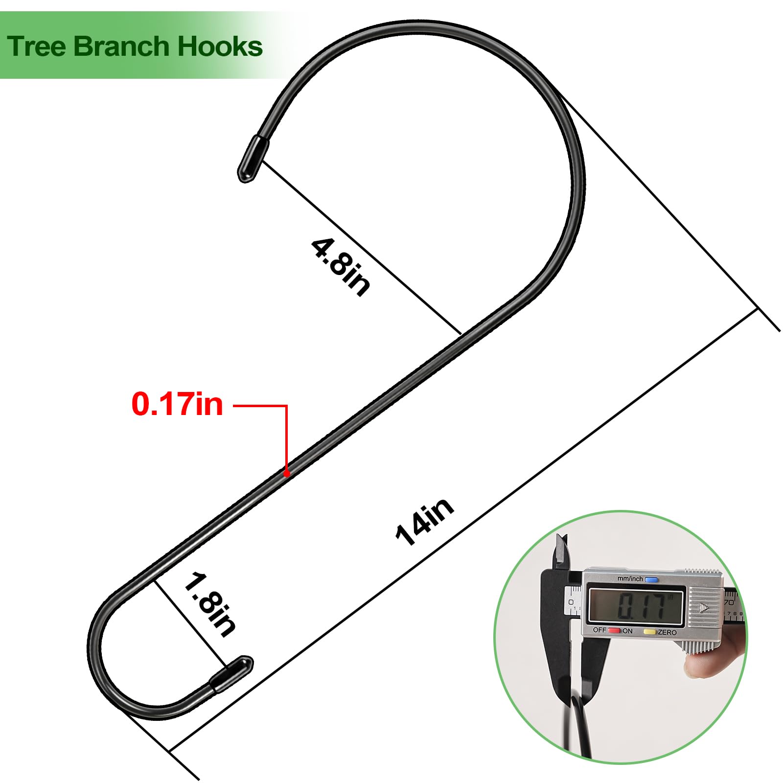 Samhard extra large S-hook demonstrating heavy-duty support for pots and lanterns