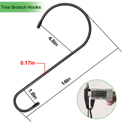 Samhard extra large S-hook demonstrating heavy-duty support for pots and lanterns