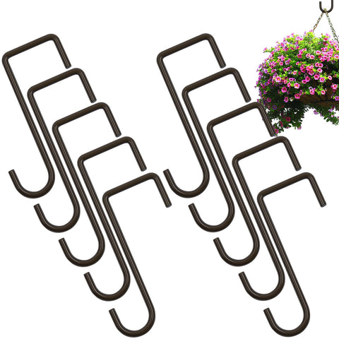 Samhard fence hooks 6in brown coating attach to fences for secure, space-saving hanging.