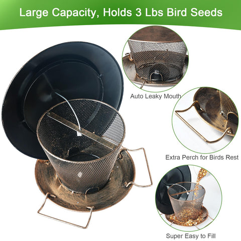 Samhe bird feeder 3 lb seed capacity reduces refills.
