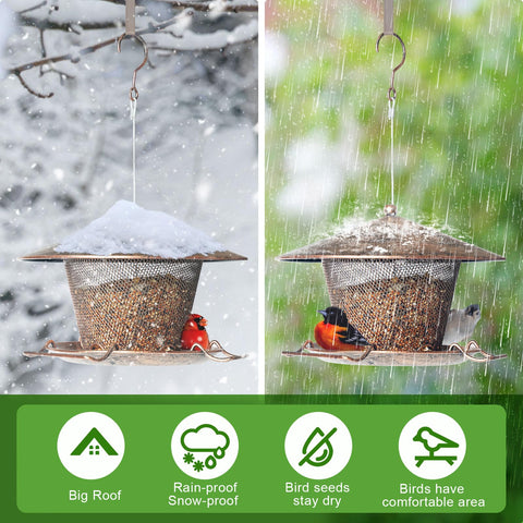 Samhe bird feeder chew-proof metal helps deter nibbling.