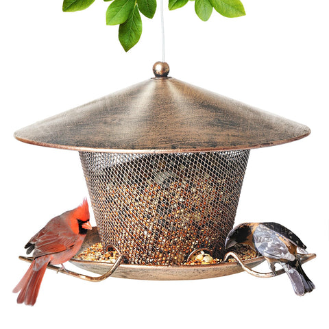 Samhe bird feeder outdoor rainproof design protects seeds and attracts birds.