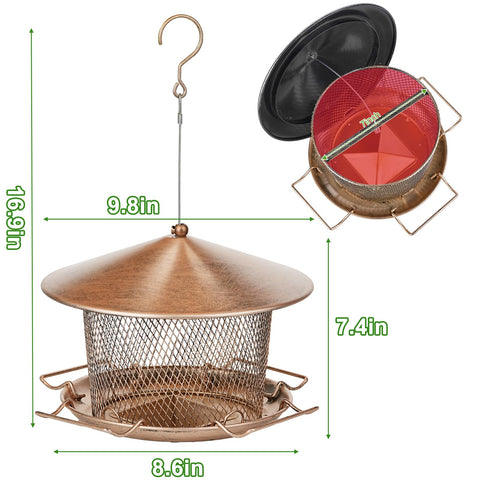 Samhe feeder highlights large 4-5 lb seed capacity for fewer refills.