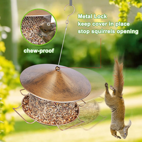 Samhe feeder top lock acts as a deterrent against squirrels.