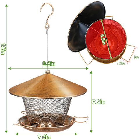 Samhe bird feeder with 3.5 lb seed capacity supports busy feeders.