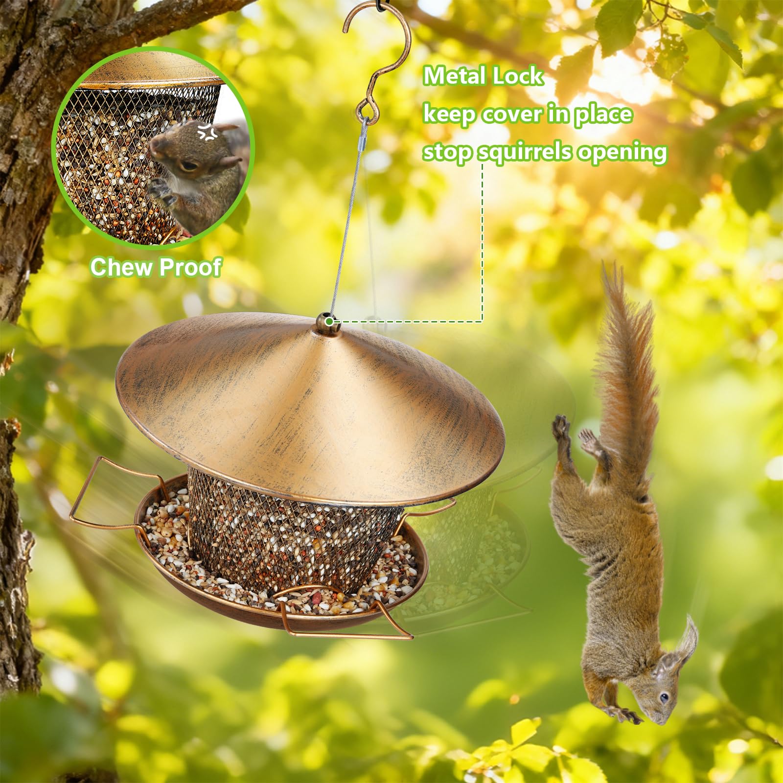 Samhe feeder with three perches invites multiple birds to feed.