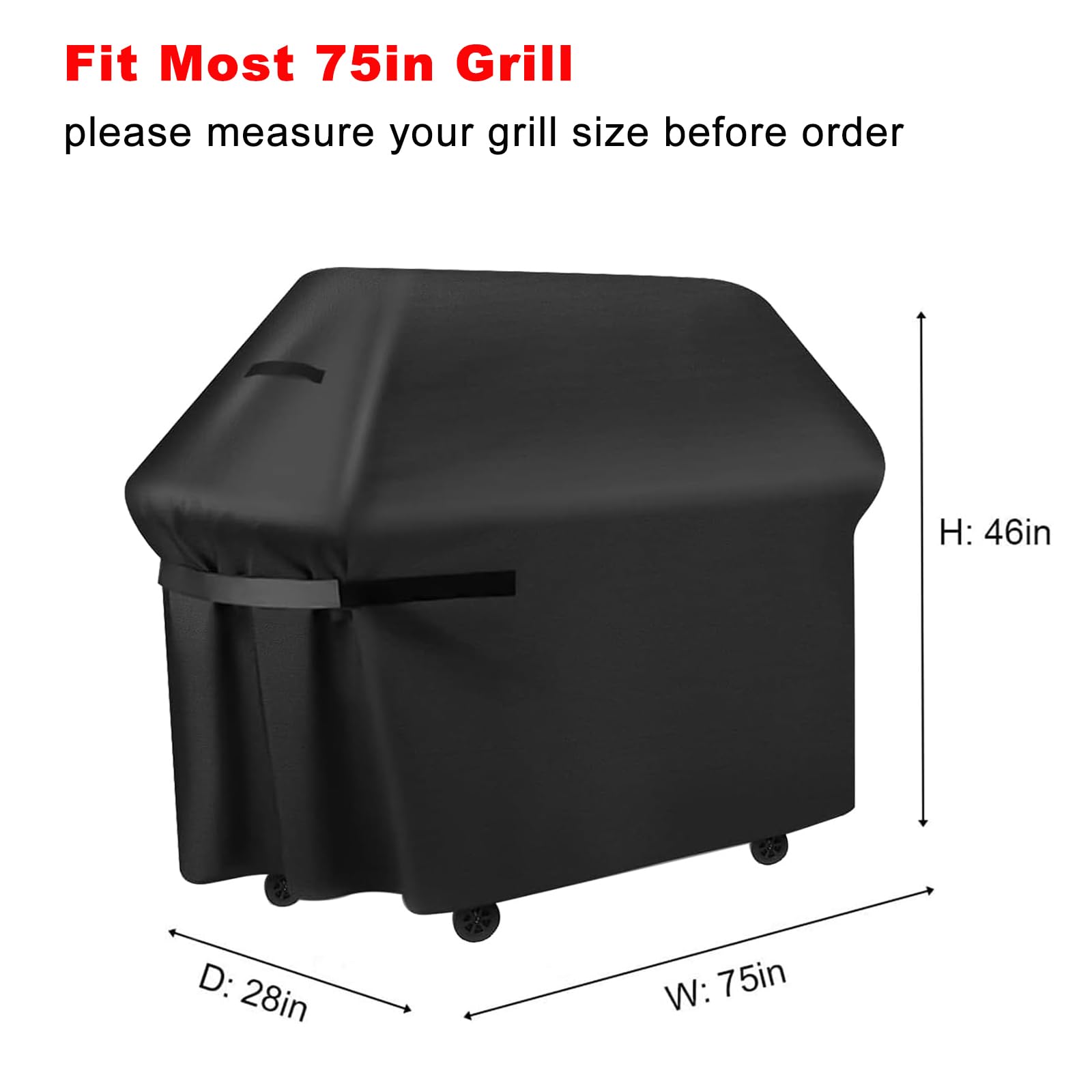 Samhe Grill Cover with 75x28x46 inches dimensions shields grills from sun