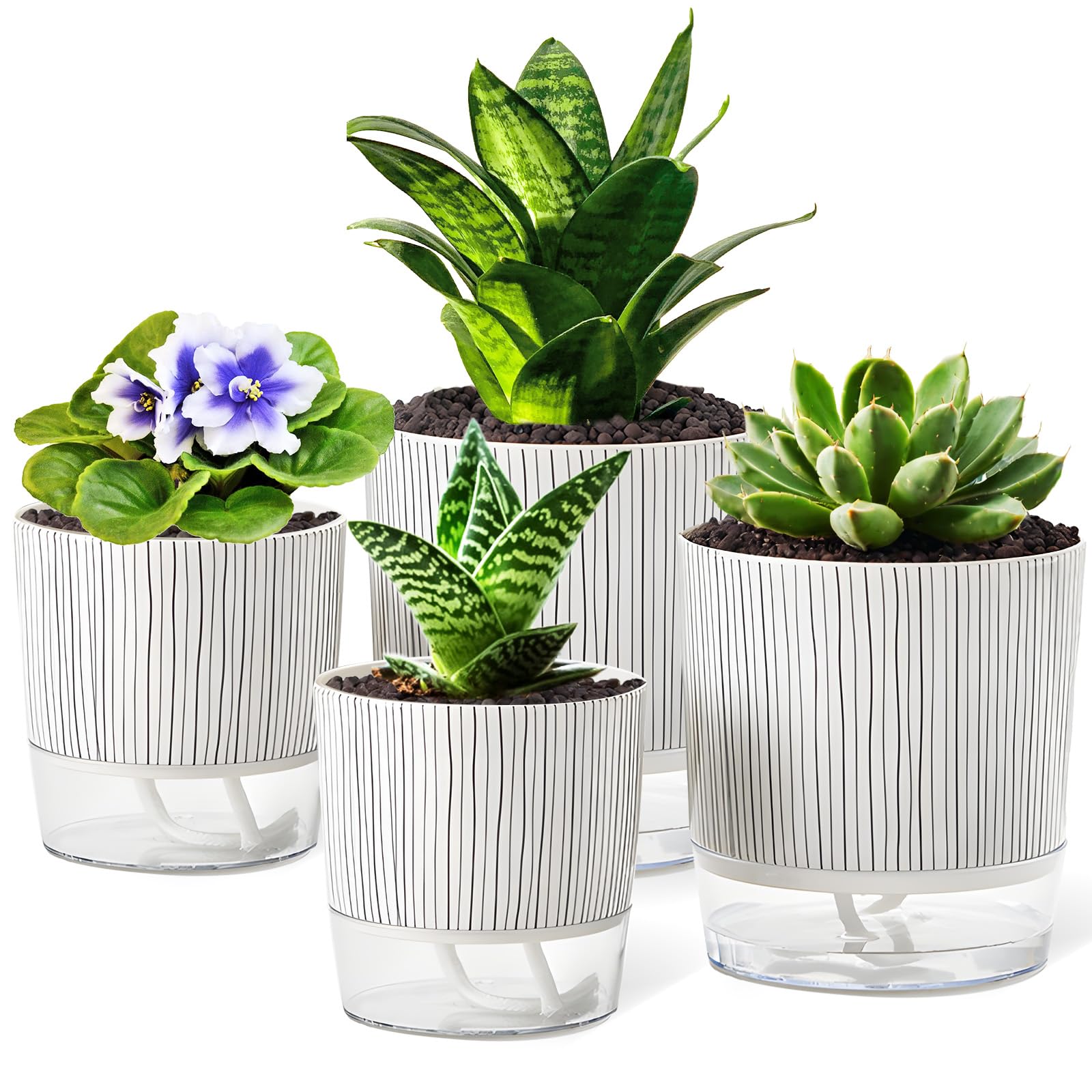 Samhe self-watering pot 4-inch exterior view for indoor spaces.