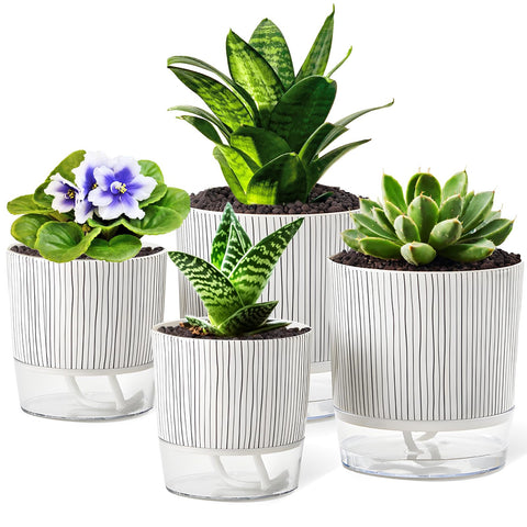 Samhe self-watering pot 4-inch exterior view for indoor spaces.