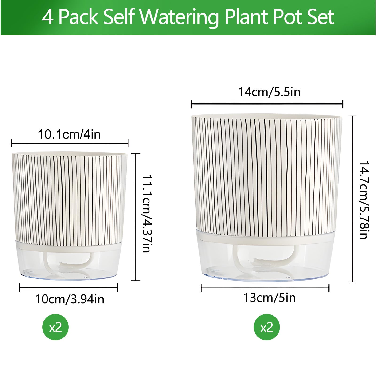 Samhe self-watering pot 5-5-inch exterior ready for larger plants.