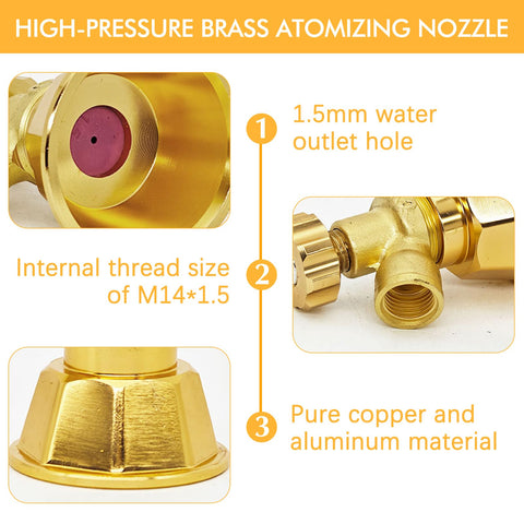 SAMIQU brass atomizing nozzle garden irrigation setup in action.
