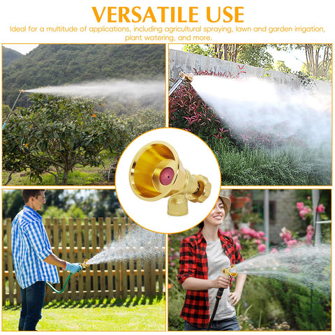 SAMIQU brass atomizing nozzle lawn spraying demonstration for even coverage.