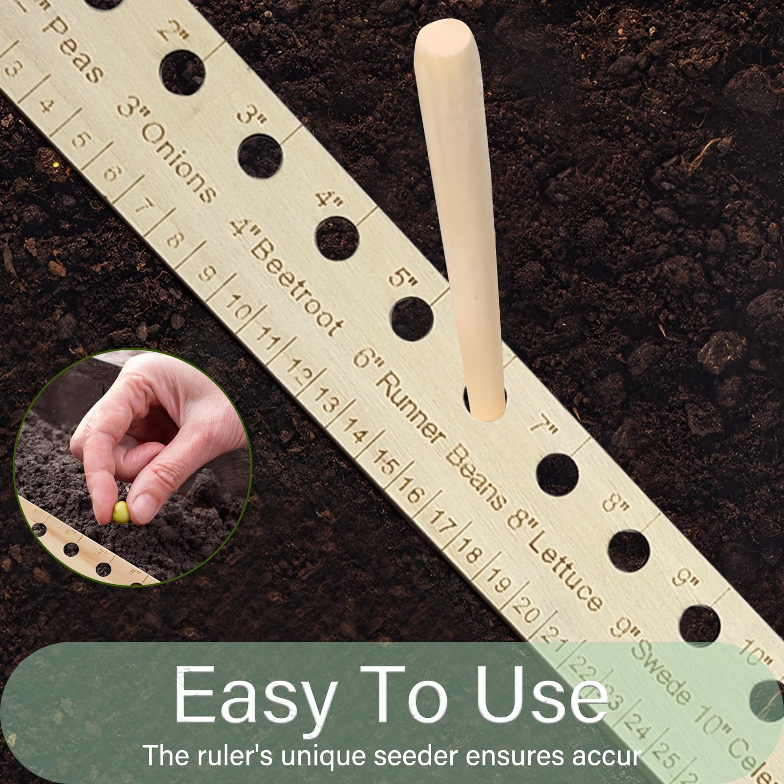 SAMIQU precision spacing tool shows durable wooden build.