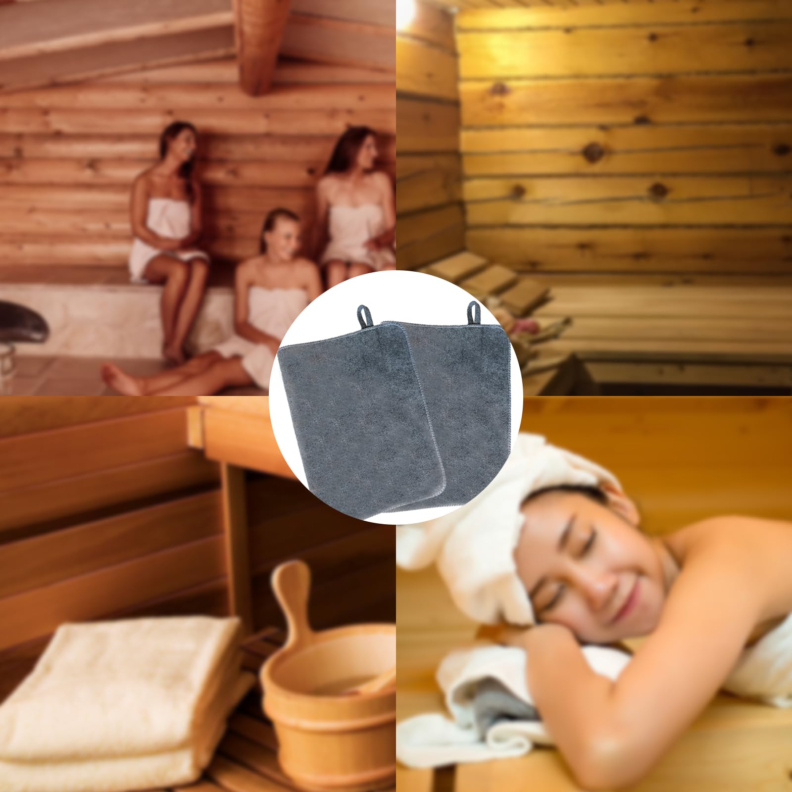 SAMIQU felt seat cushion used in a home sauna setting