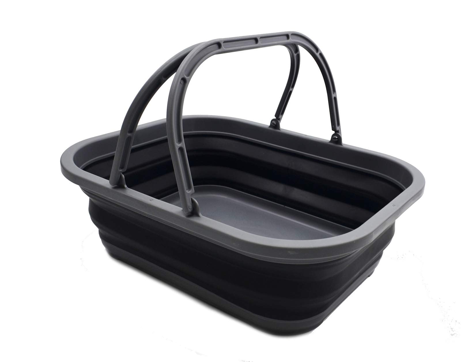 SAMMART 12L collapsible tub open with handle for quick setup and easy transport.