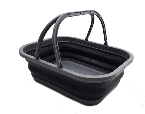 SAMMART 12L collapsible tub open with handle for quick setup and easy transport.