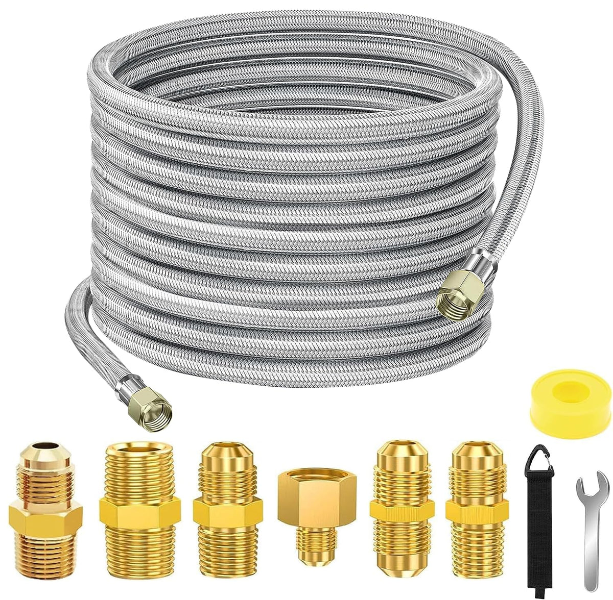Samplife 36ft braided propane hose extension in outdoor grilling setup