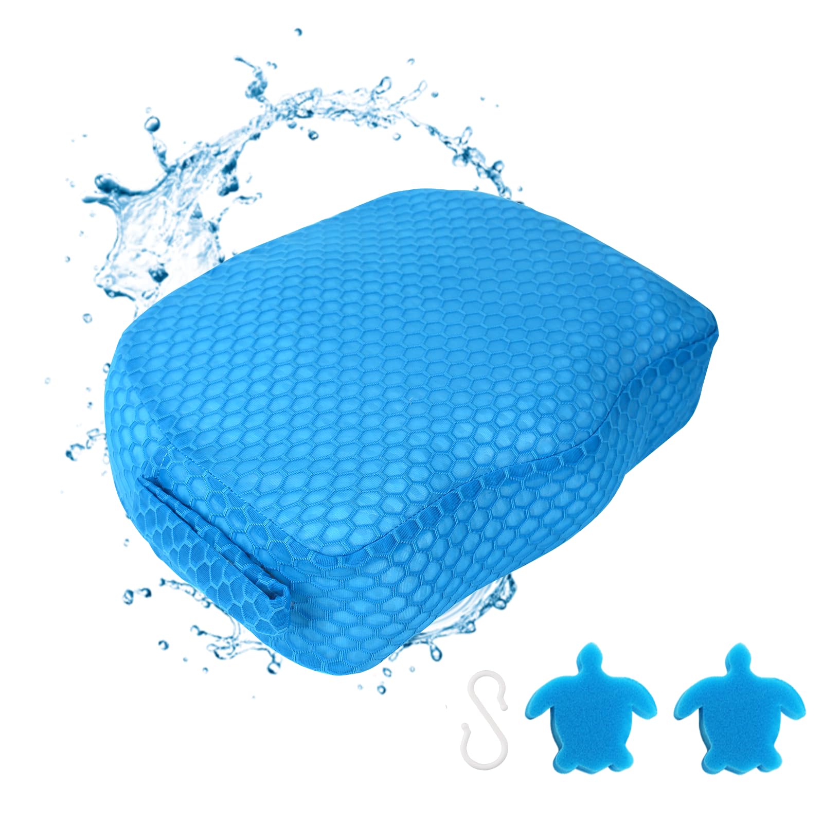 Samplife booster seat with weighted beads provides quick sinking for stable soaking.