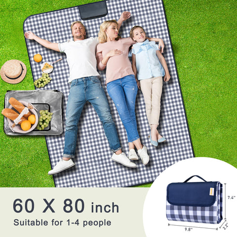 SAMSIER navy 60x80 inch blanket on sandy beach surface for sandproof comfort.
