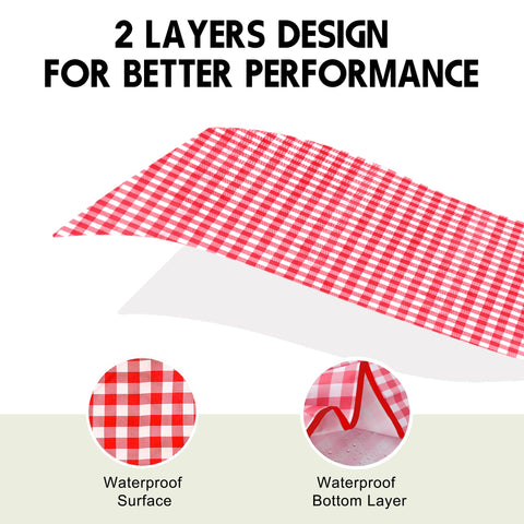 SAMSIER red gingham picnic blanket adds classic style to family outings