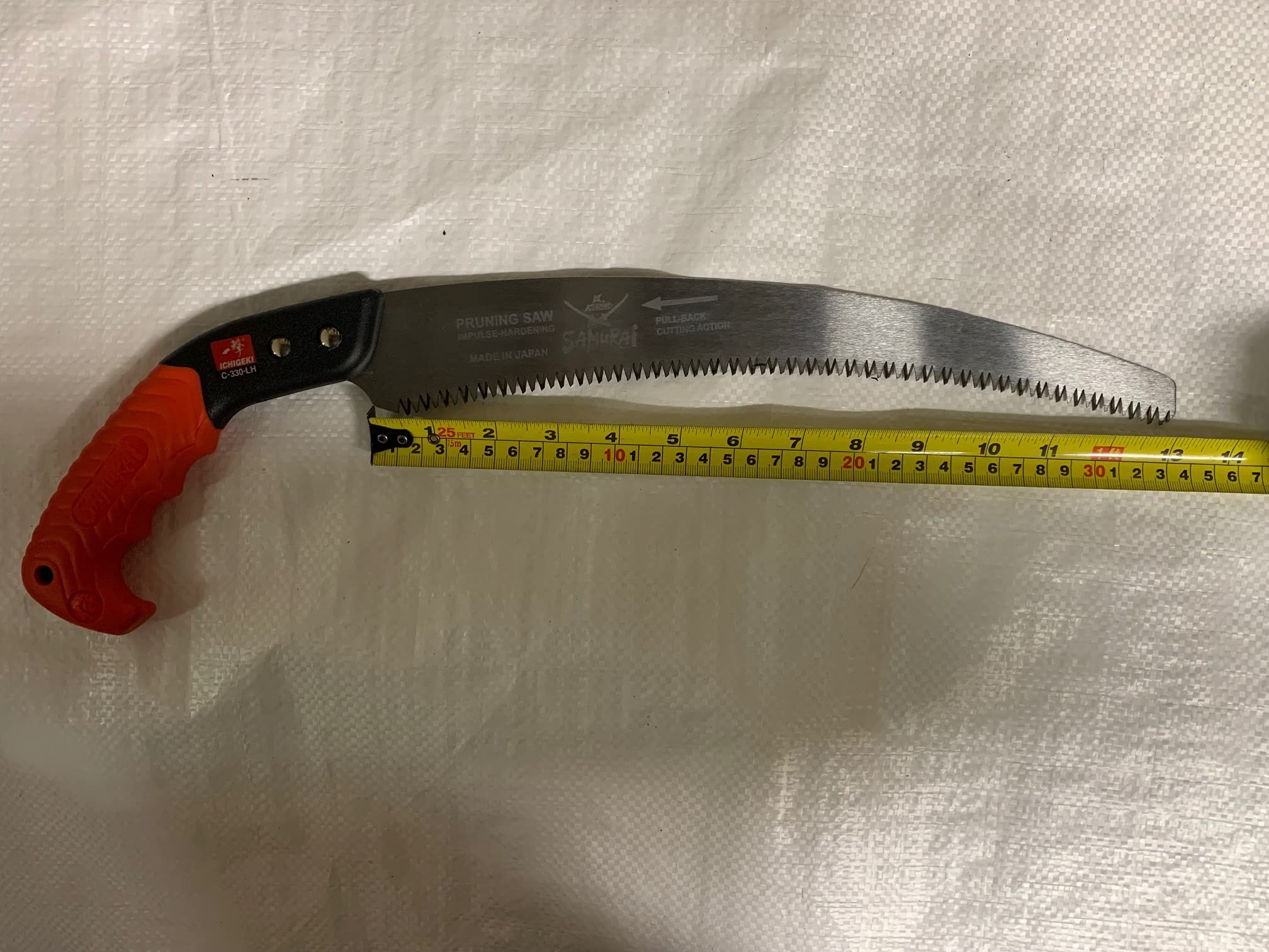Samurai Made in Japan branding on the blade signaling reliability.