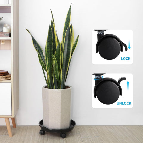 Sanbege 360-degree wheels roll heavy planters smoothly across floors.