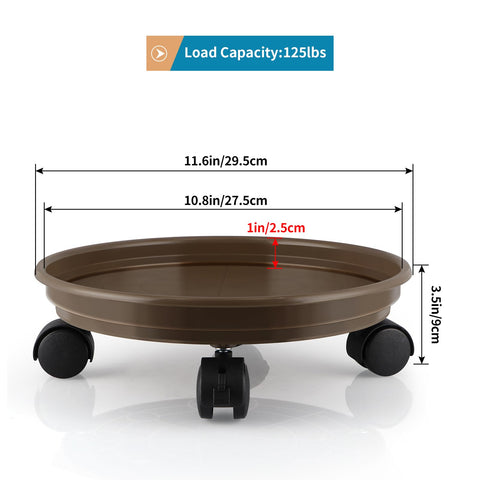 Sanbege resin plant caddy assembly showing snap-in wheels