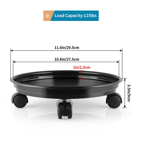 Sanbege round 11-6-inch plant pallet, sturdy base for pots.