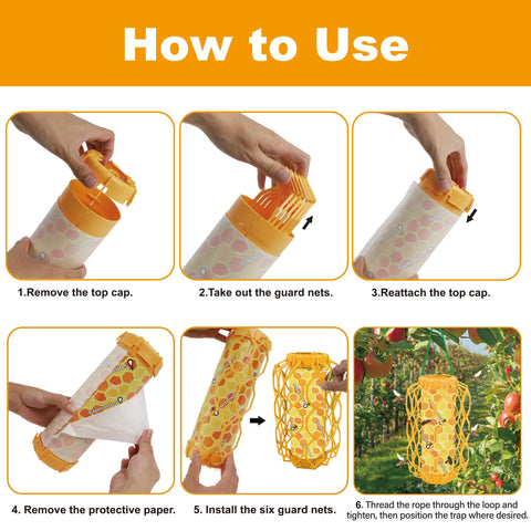 Sancodee carpenter bee catcher with bait reservoir attracts and manages garden insects.