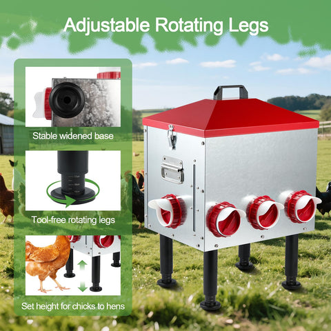 Sancunhui adjustable legs keep the feeder stable on uneven ground