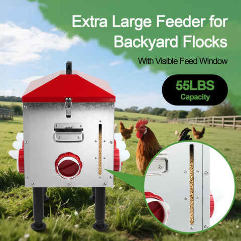 Sancunhui chicken feeder with eight ports for easy access and reduced waste