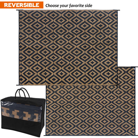 SAND MINE 8x10 outdoor rug brings large, comfortable coverage for decks and patios