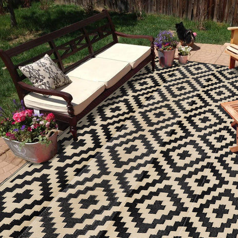 SAND MINE beach/backyard deck rug, soft underfoot yet durable.