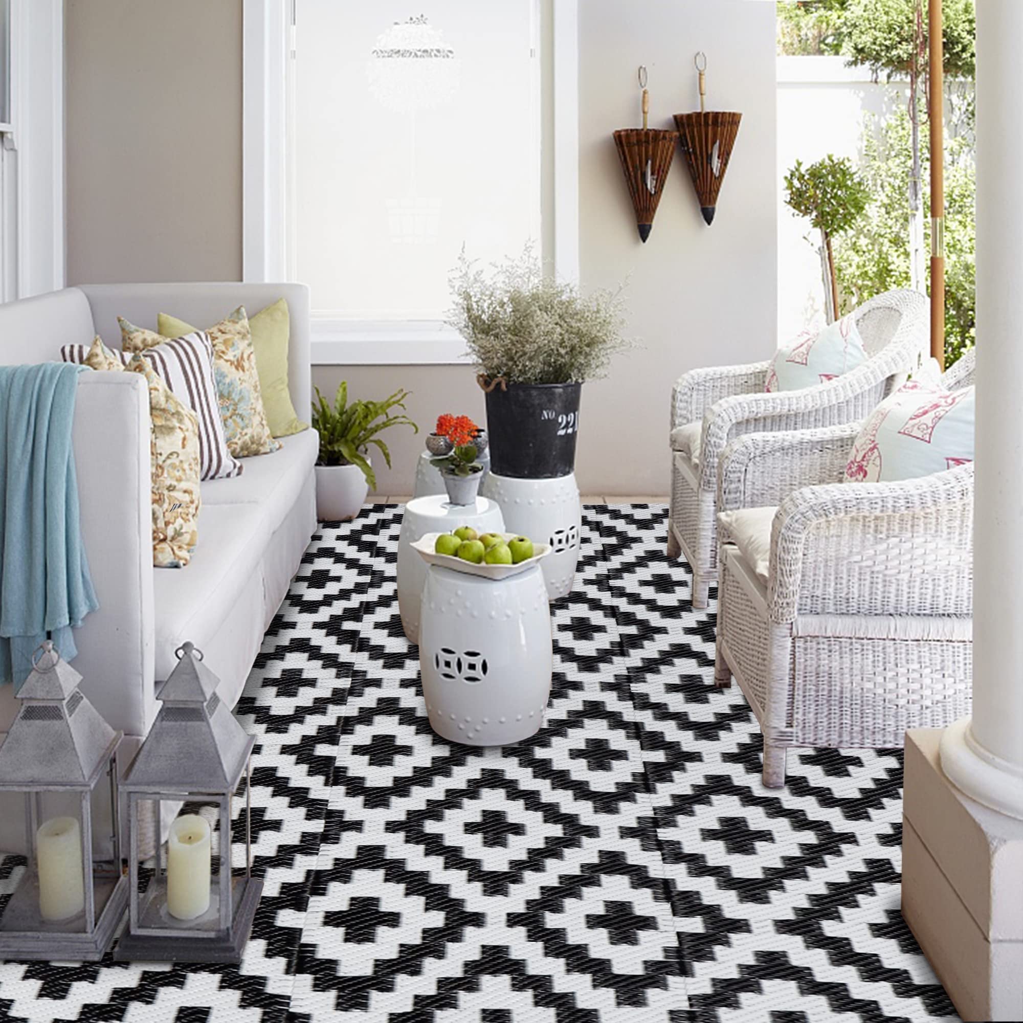 SAND MINE easy-clean outdoor rug ideal for quick rinse after outdoor adventures.