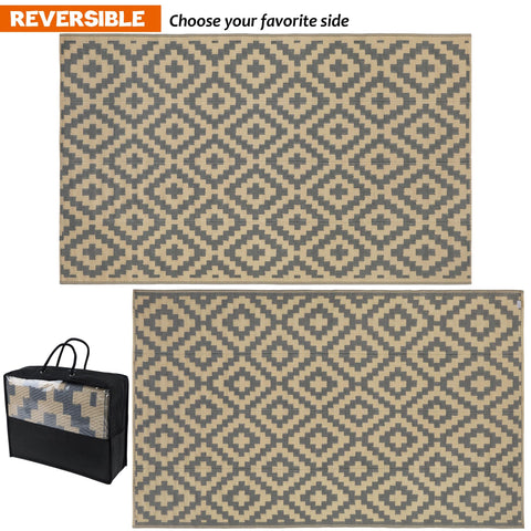 SAND MINE rug folded for compact RV storage, ideal for trips