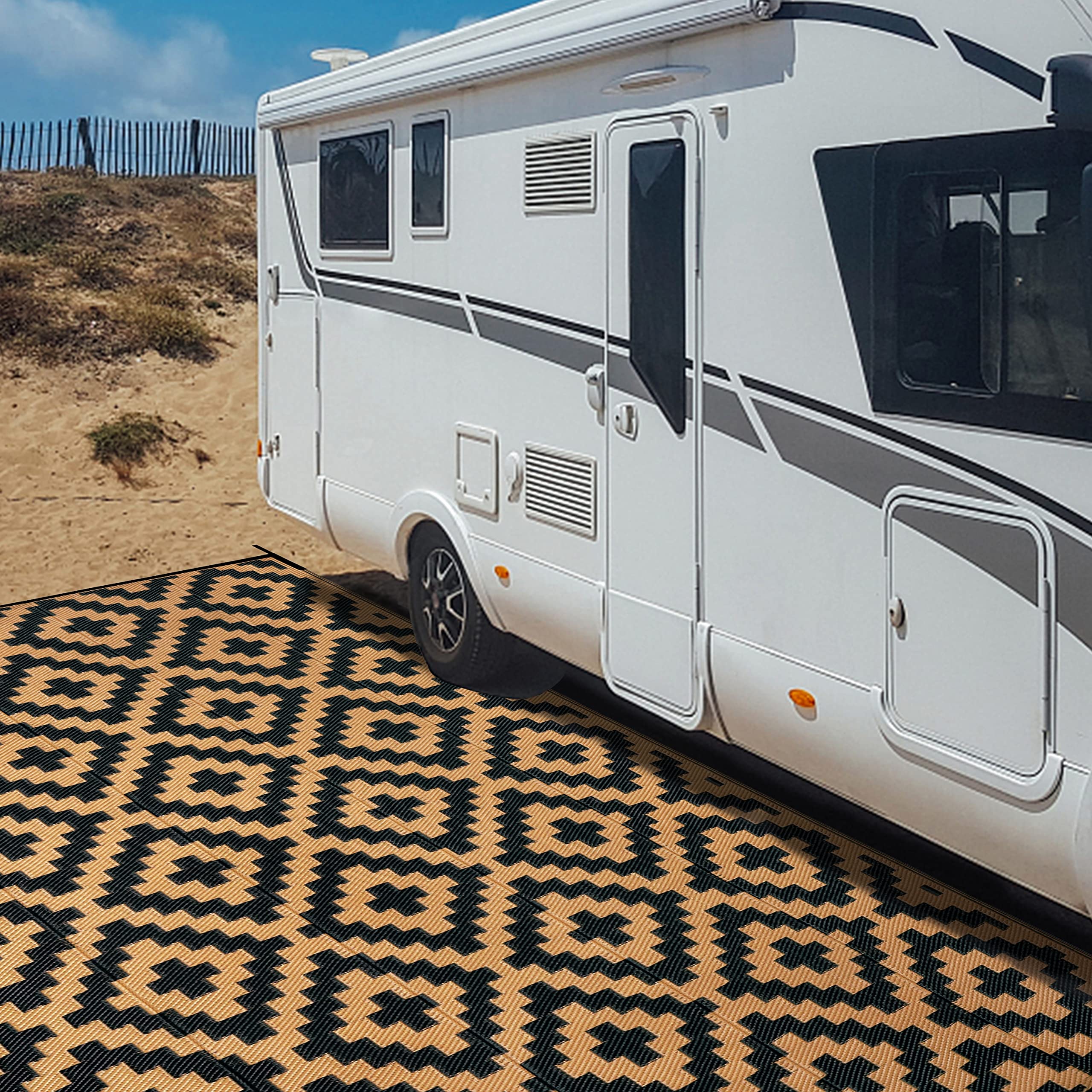 SAND MINE large 6' x 9' mat fits patios, decks, and camps