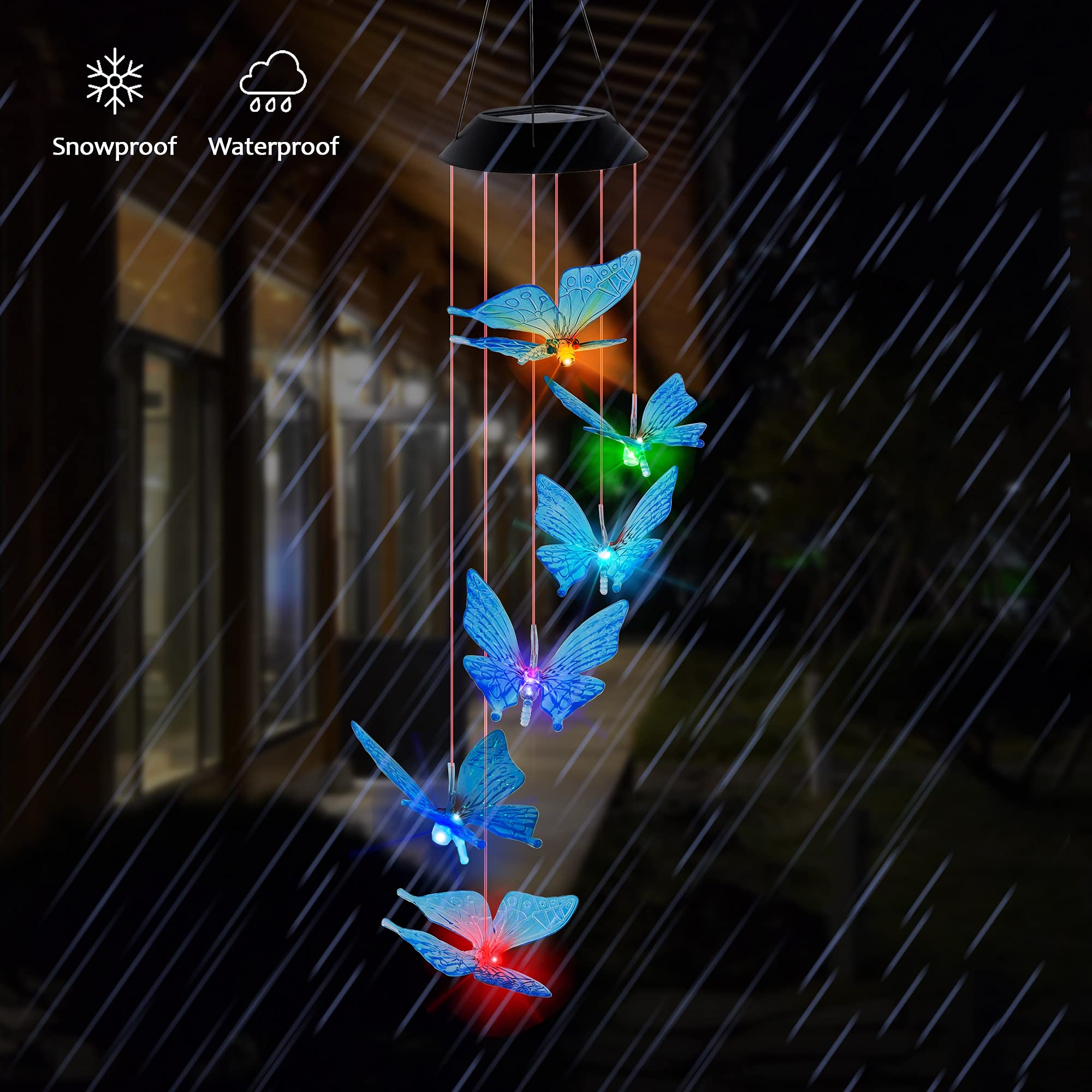 SAND MINE outdoor wind chime adds colorful ambience to garden, patio, or yard.