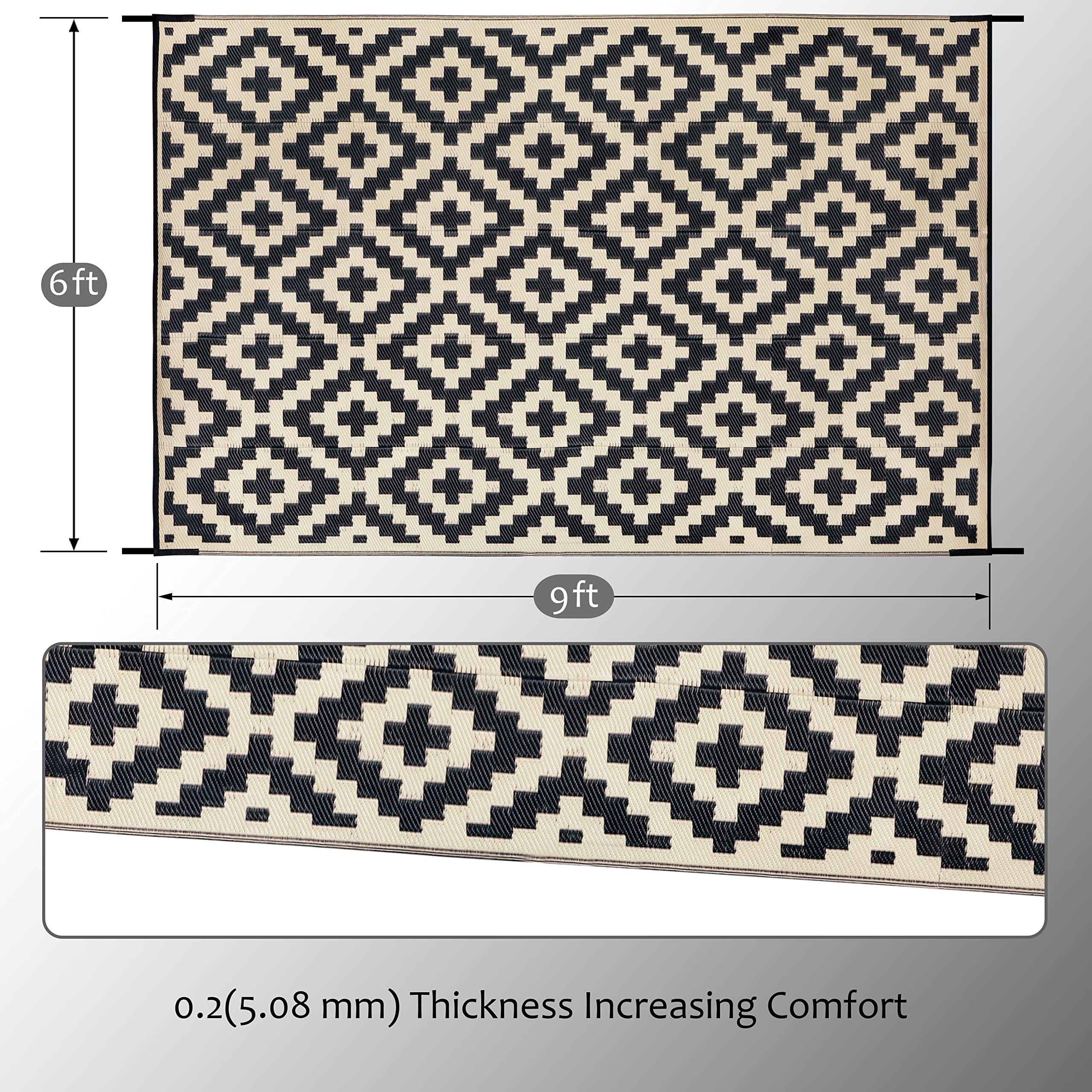 SAND MINE outdoor rug for beach and camping, durable and quick-dry.