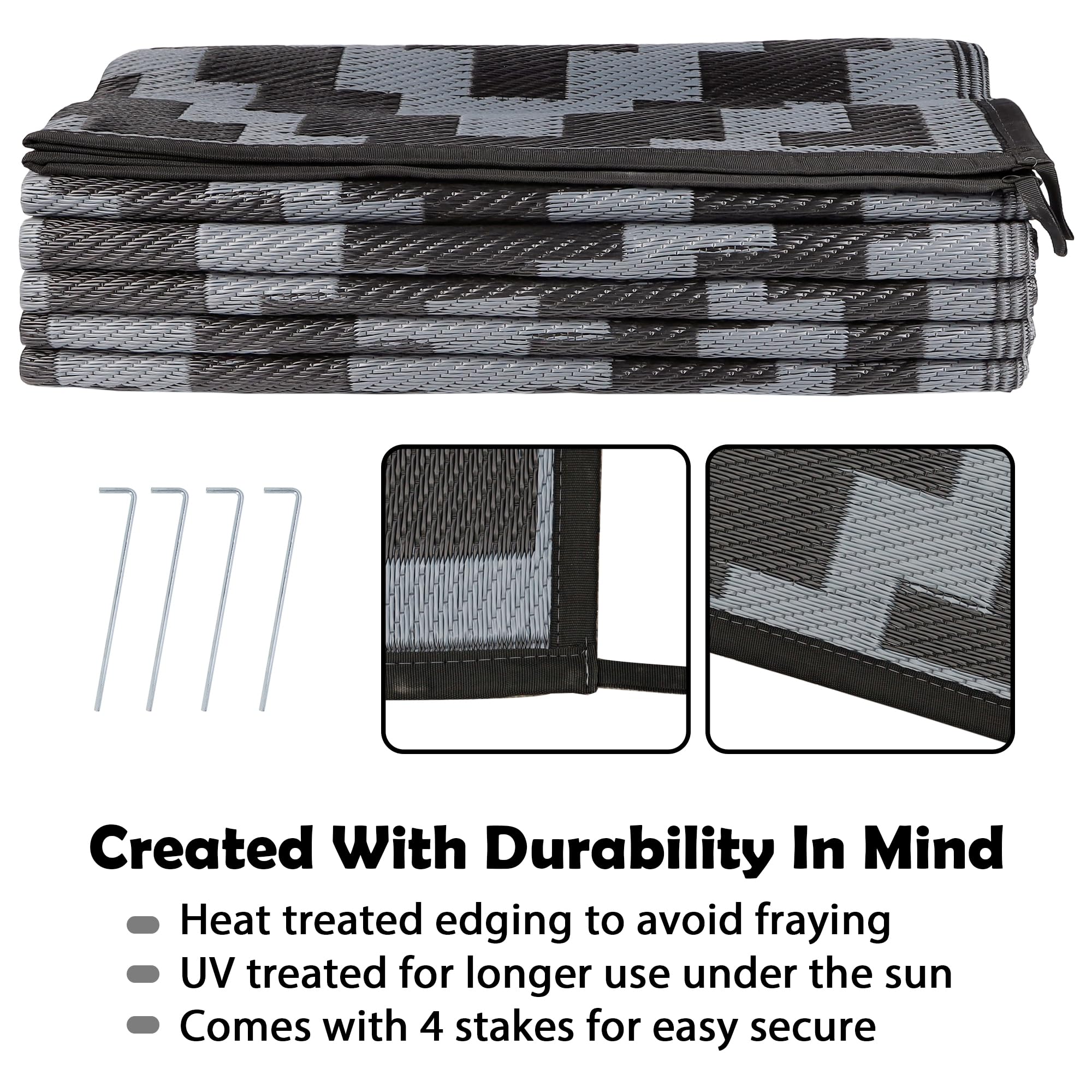 SAND MINE outdoor rug used for beach picnics and yard setups.