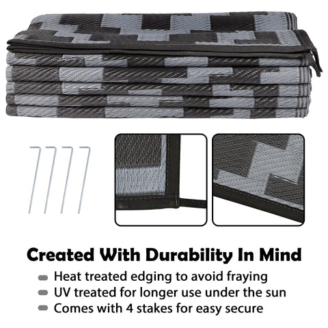 SAND MINE outdoor rug used for beach picnics and yard setups.