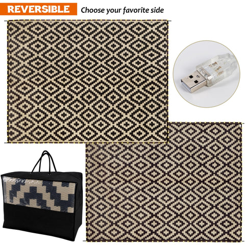 SAND MINE UV stabilized outdoor rug maintains color in sunlight