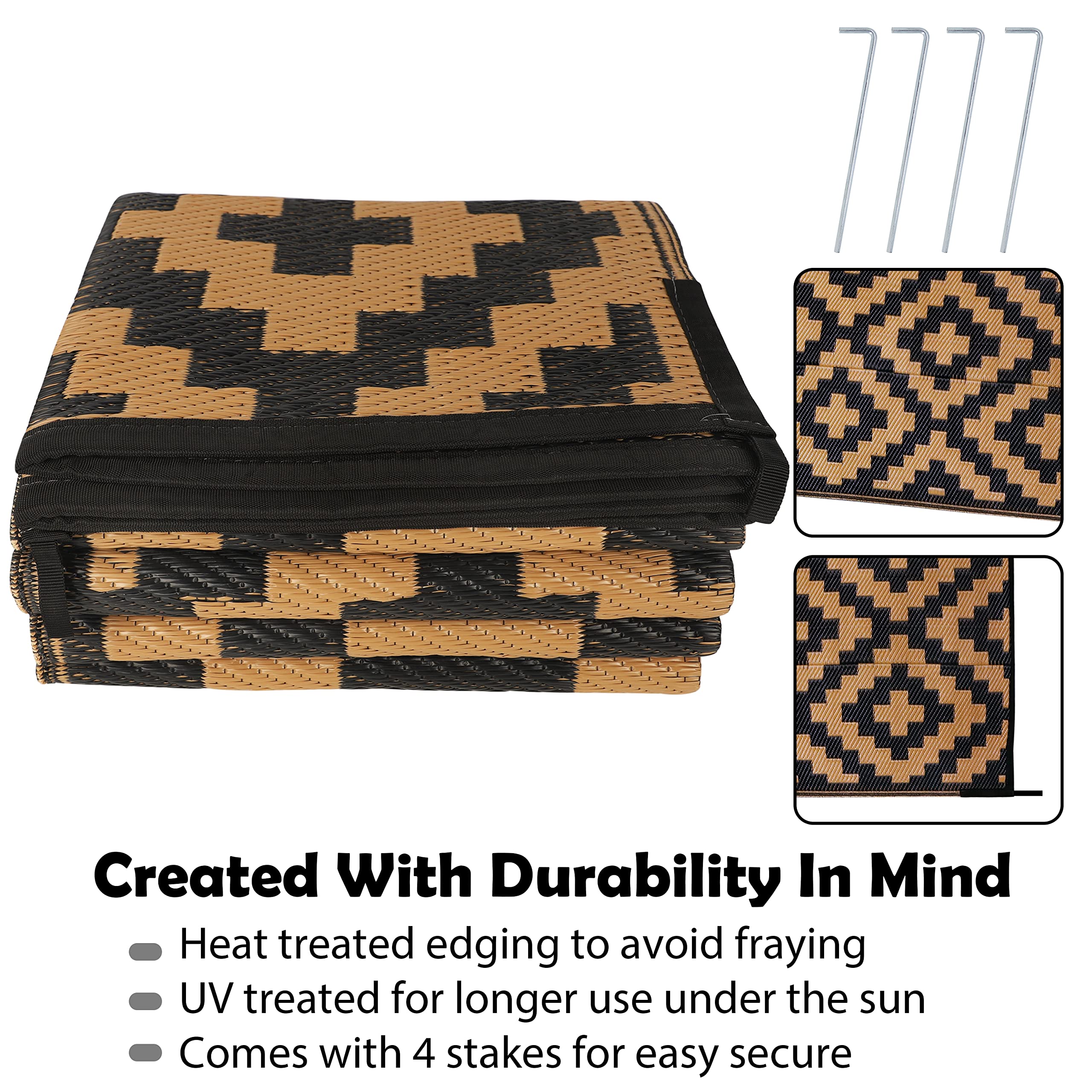 SAND MINE reversible design mats provide two looks in one heavy-duty outdoor rug