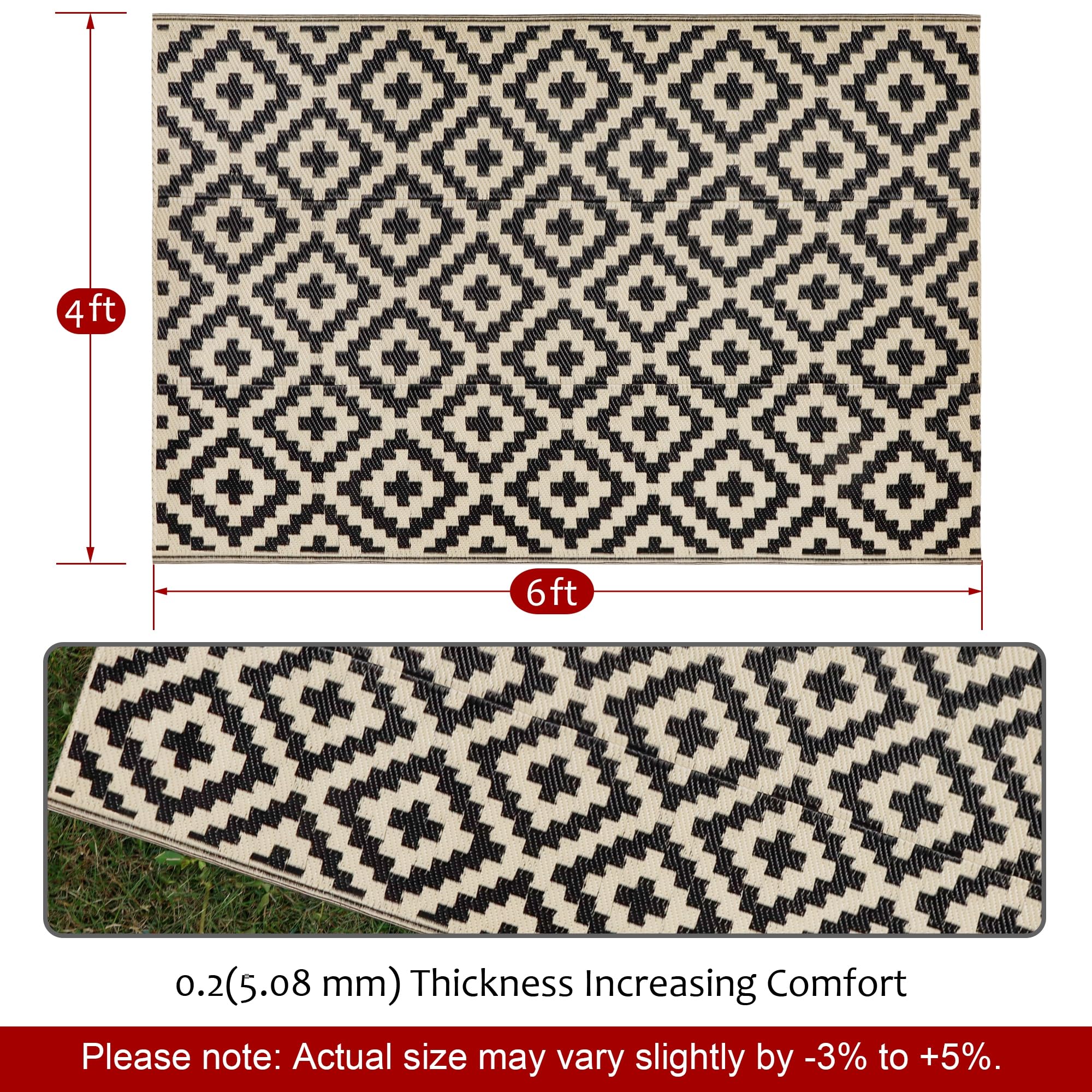 SAND MINE reversible lattice mat, back view, adds two looks for indoor or outdoor use.