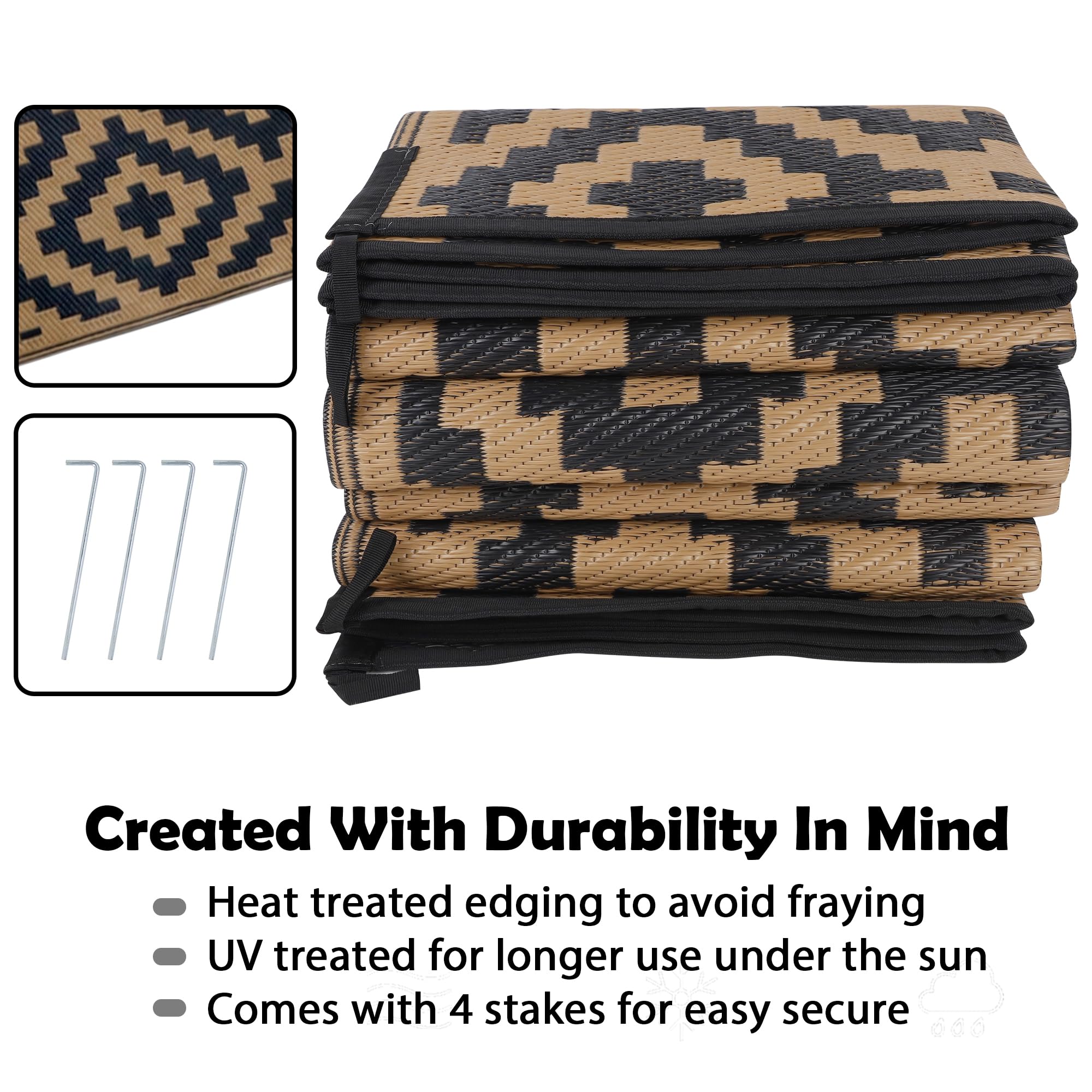 SAND MINE RV camping mat folds compactly for storage and trips