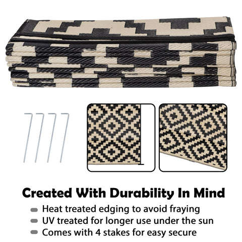 SAND MINE UV-stabilized outdoor mat, fade-resistant for sunny decks.