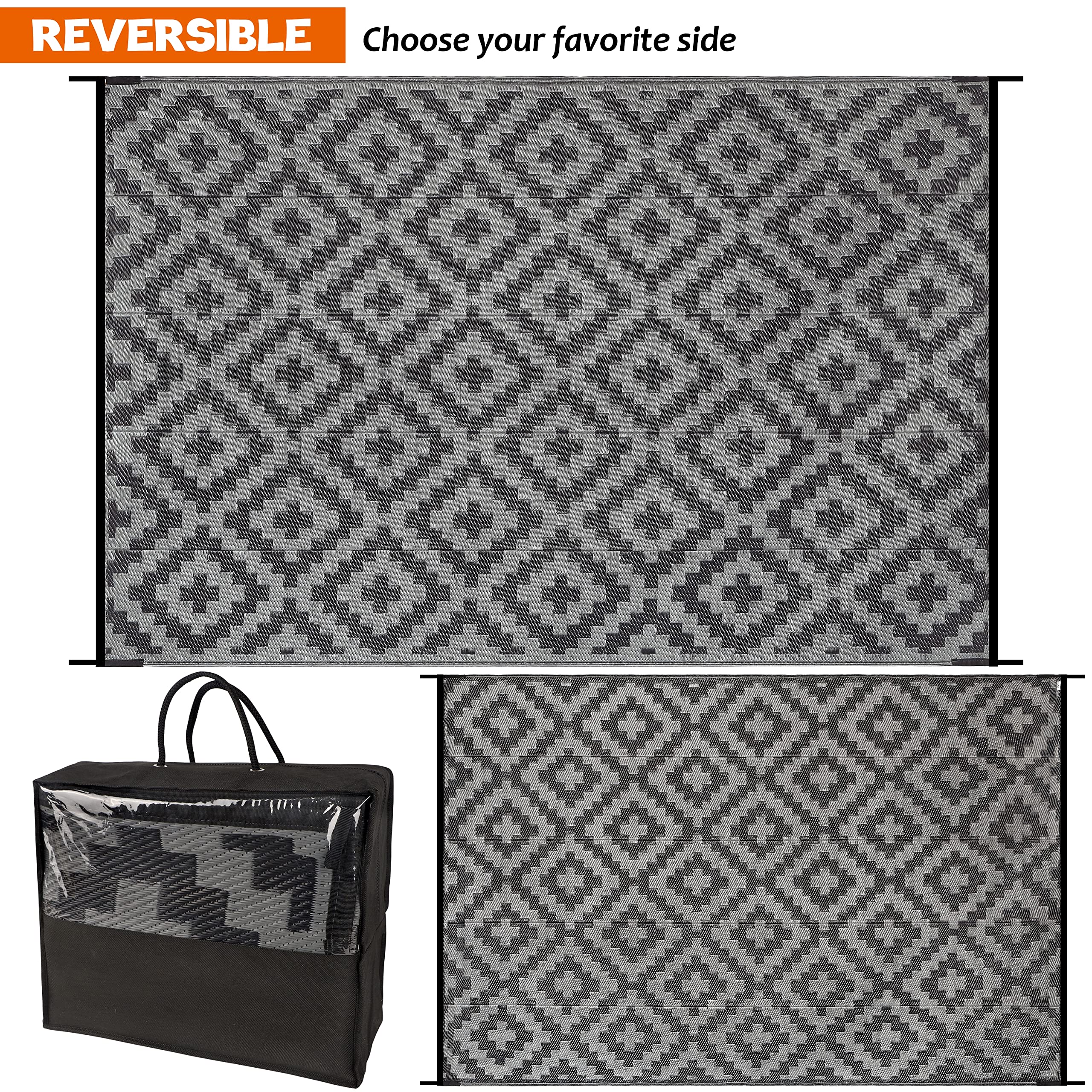 SAND MINE UV-stabilized rug protects color against sun fading