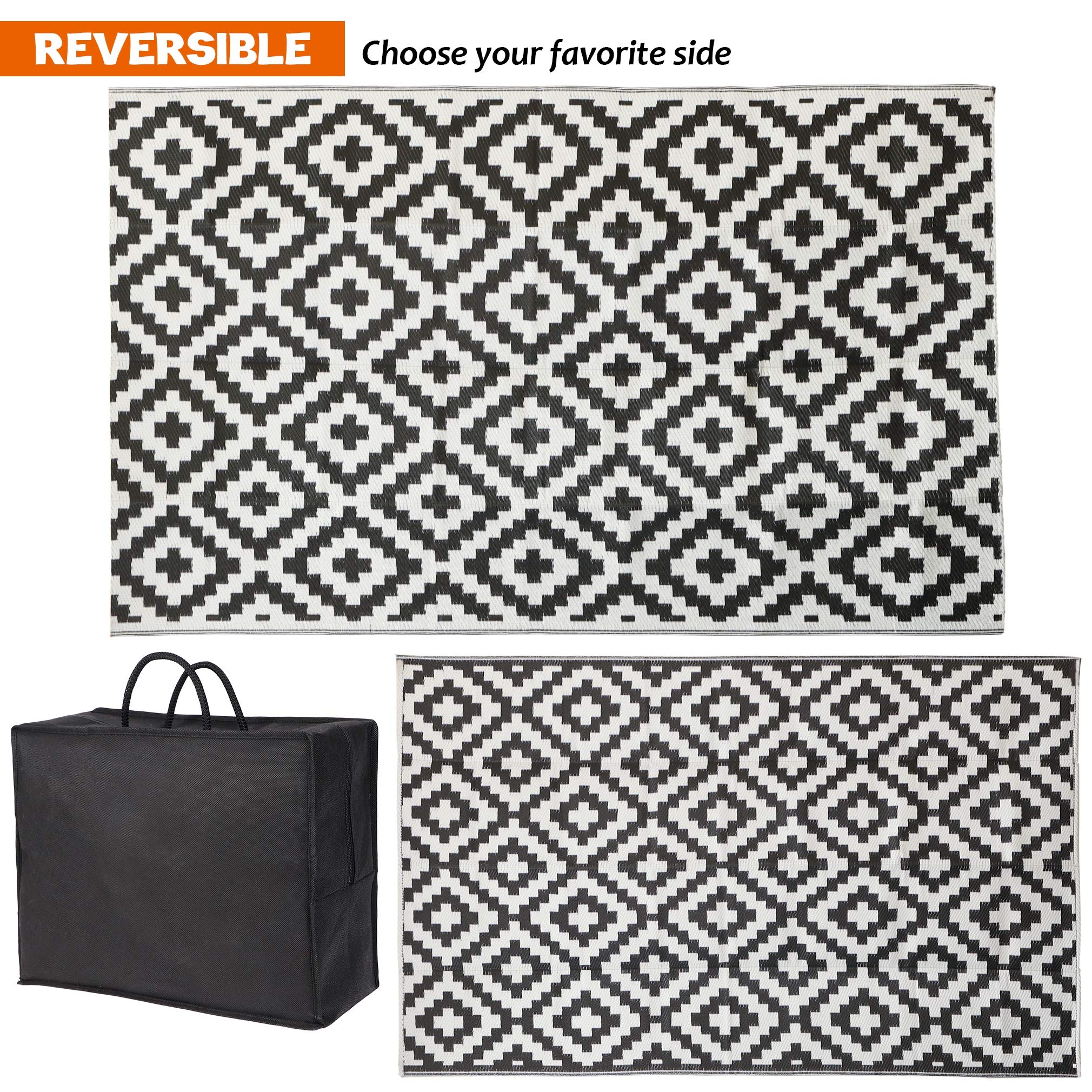 SAND MINE UV-stabilized outdoor rug resists fading in sunlit patios and decks.
