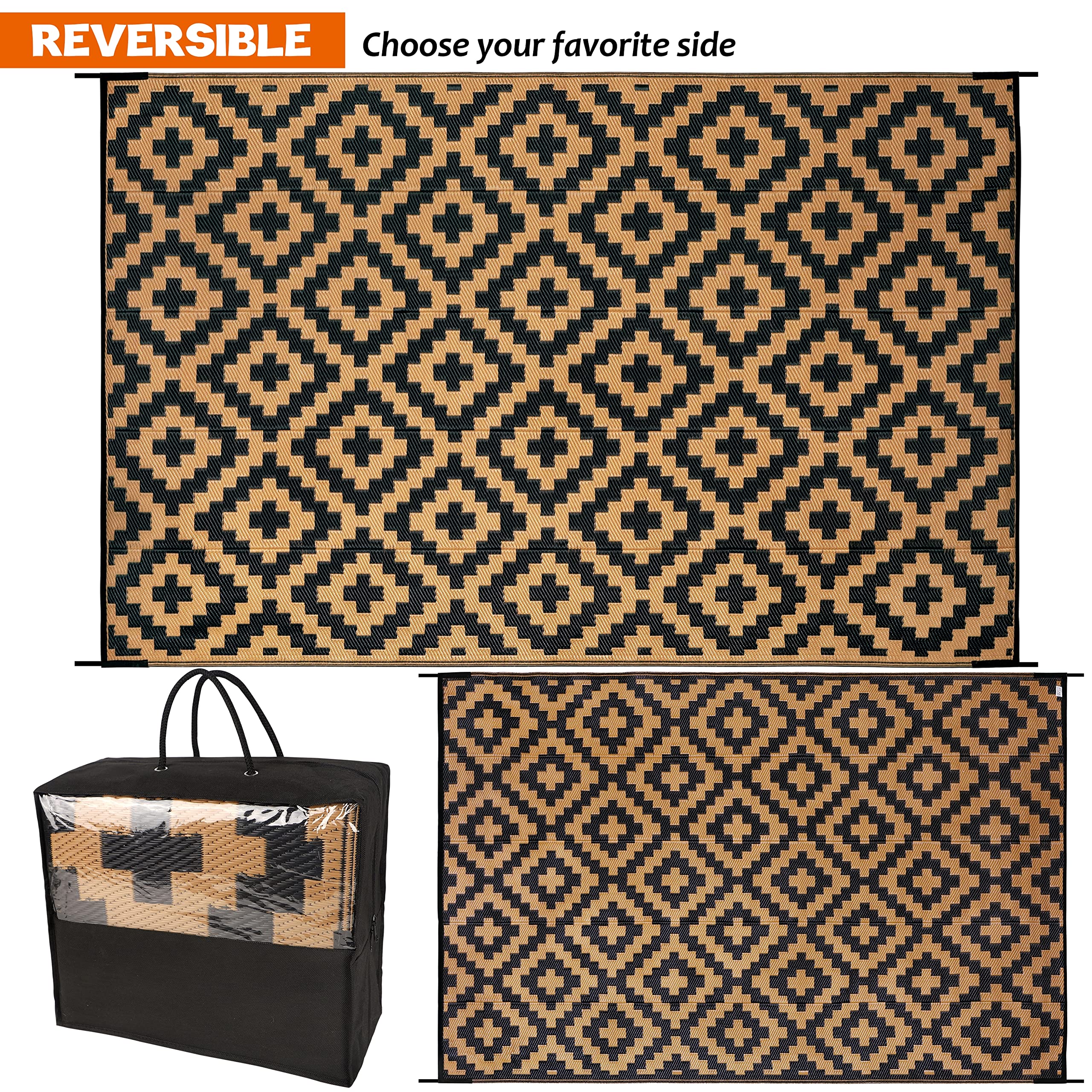 SAND MINE UV-stabilized rug resists fading for long outdoor use